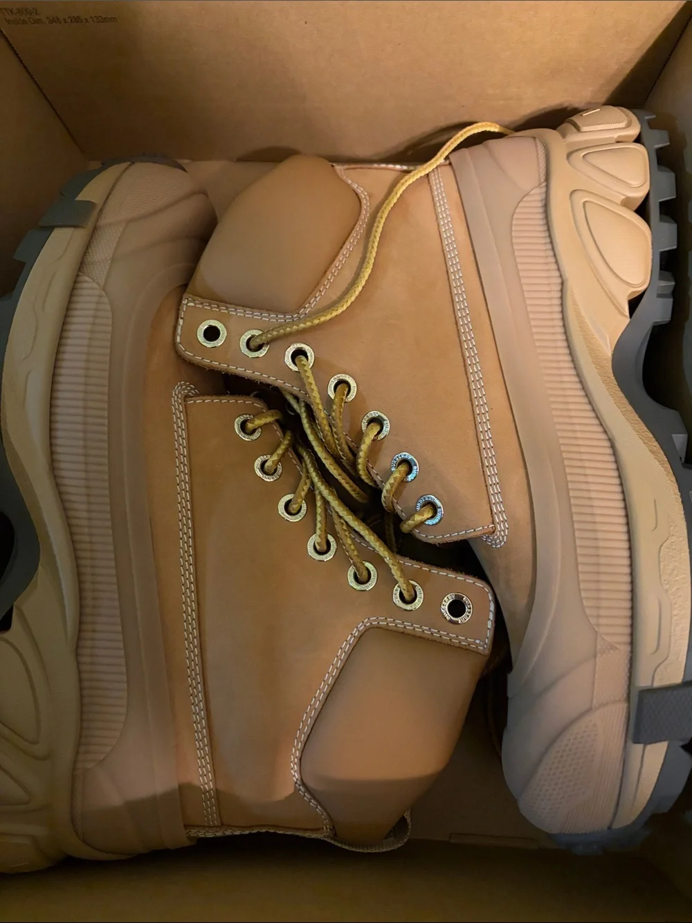 Burberry Tan Leather Lace-Up Boots